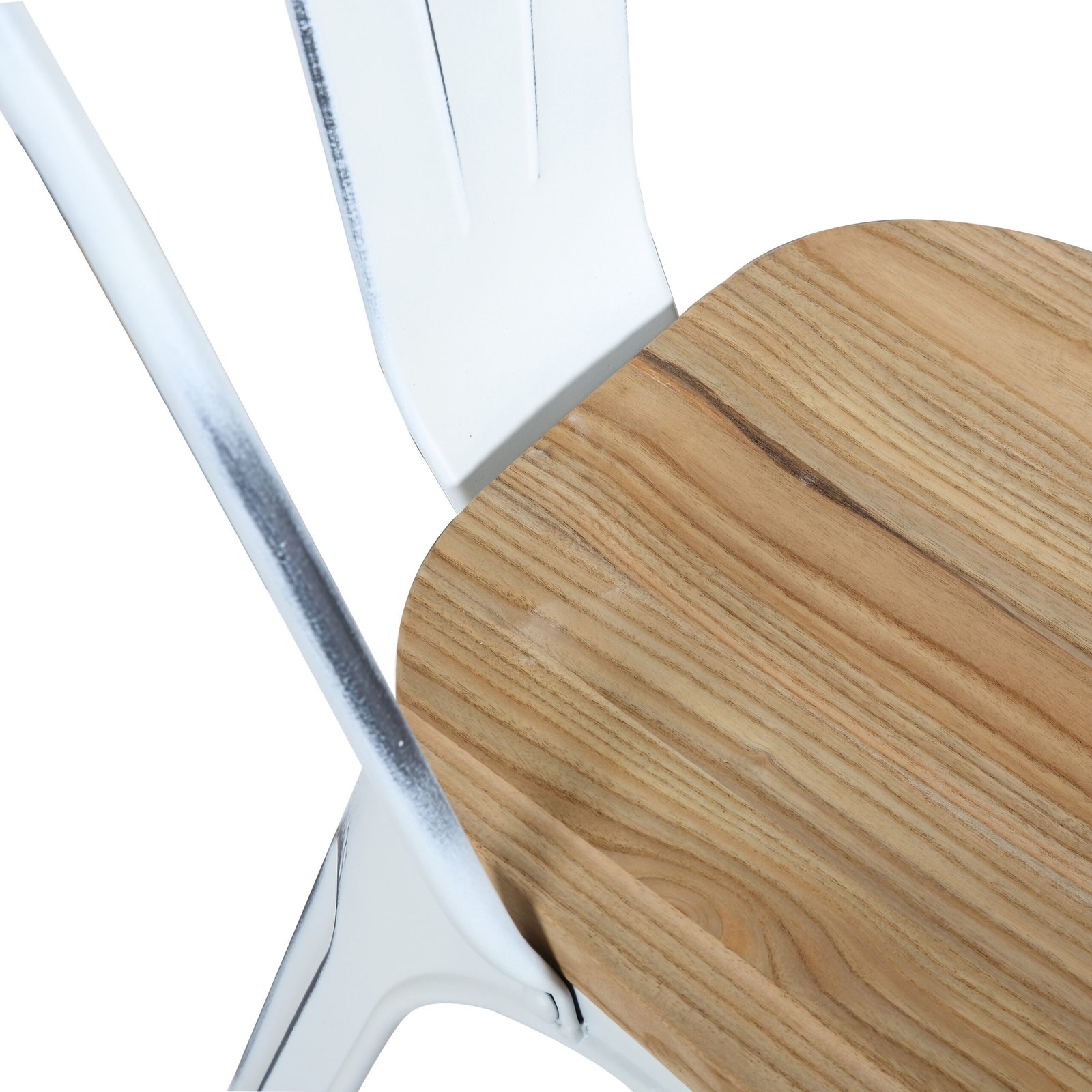 Danne Stacking Side Chair in Antique White with Natural Seat - Image 8