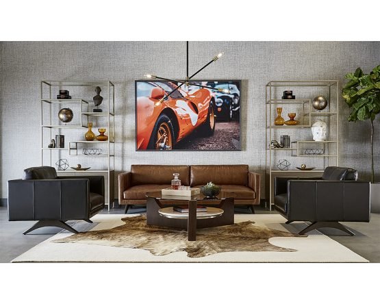 Vintage Ferrari - 72" X 48" - Charcoal Frame Orange - Image 5