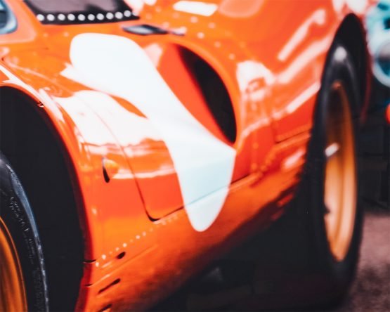 Vintage Ferrari - 72" X 48" - Charcoal Frame Orange - Image 3