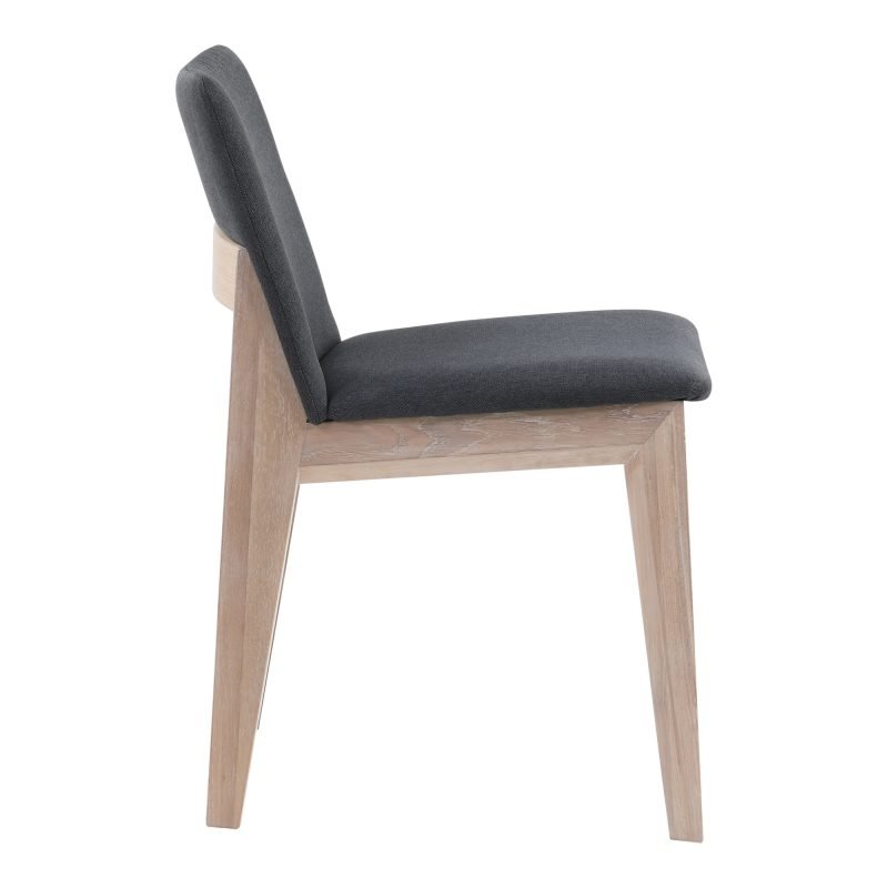 DECO OAK DINING CHAIR - SET OF TWO DARK GREY - Image 3