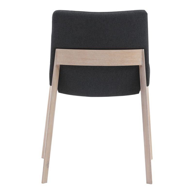 DECO OAK DINING CHAIR - SET OF TWO DARK GREY - Image 4