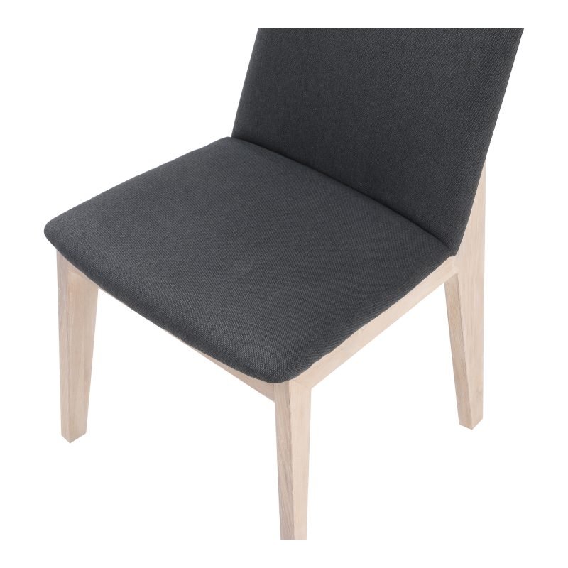 DECO OAK DINING CHAIR - SET OF TWO DARK GREY - Image 5