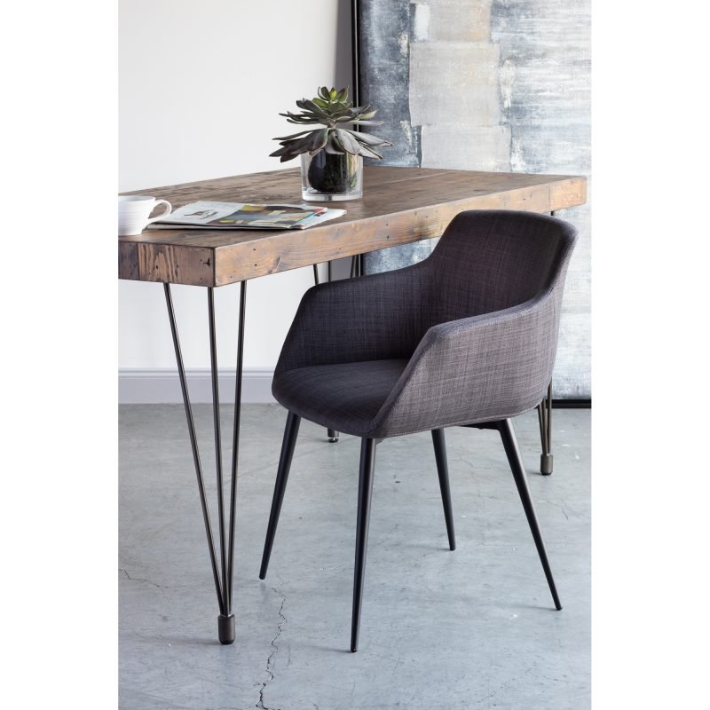 RONDA ARM CHAIR - SET OF TWO DARK GREY - Image 5