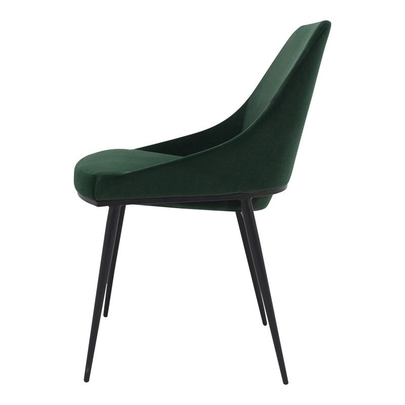 SEDONA DINING CHAIR VELVET - SET OF TWO GREEN - Image 2