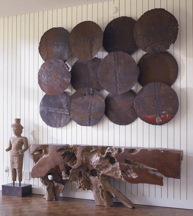 Galvanized Wall Disc Reclaimed Oil Drum Assorted Colors And Depths Metro Element