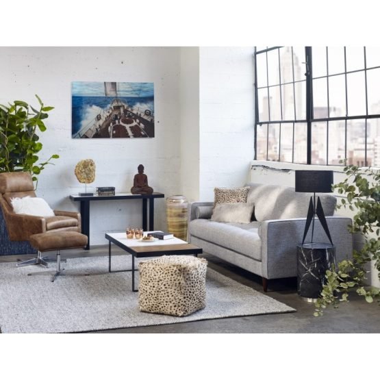 BLOX CONSOLE TABLE WHITE MARBLE AND WARM BROWN MULTI - Image 5