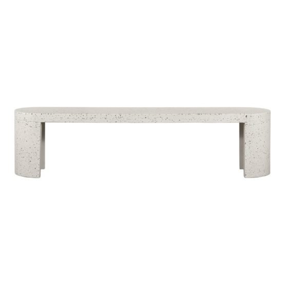 LYON OUTDOOR BENCH WHITE TERRAZZO LIGHT GREY