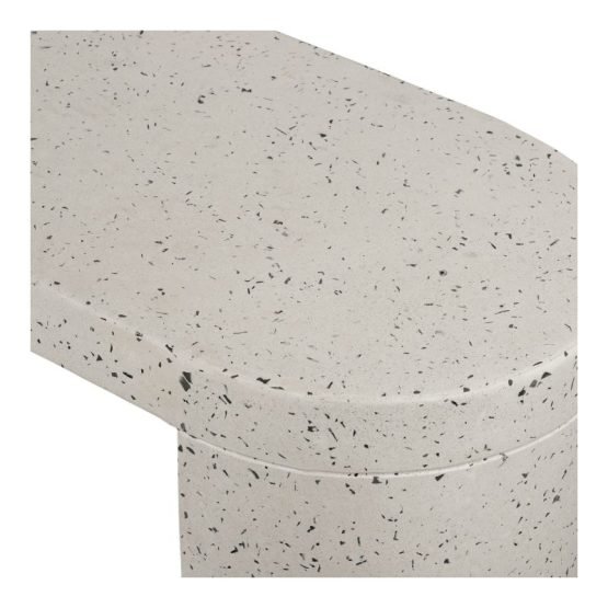 LYON OUTDOOR BENCH WHITE TERRAZZO LIGHT GREY - Image 5