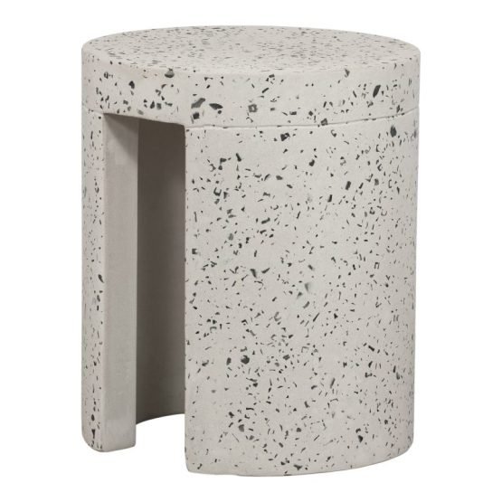 LYON OUTDOOR STOOL WHITE TERRAZZO LIGHT GREY - Image 2