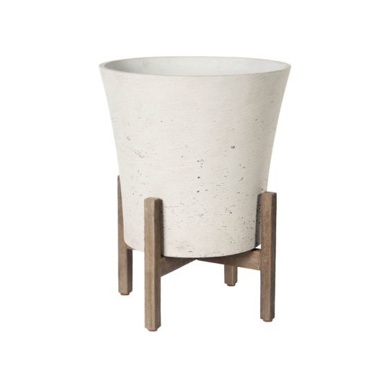 Patio Tapered Large Standing Pot - Cement Grey