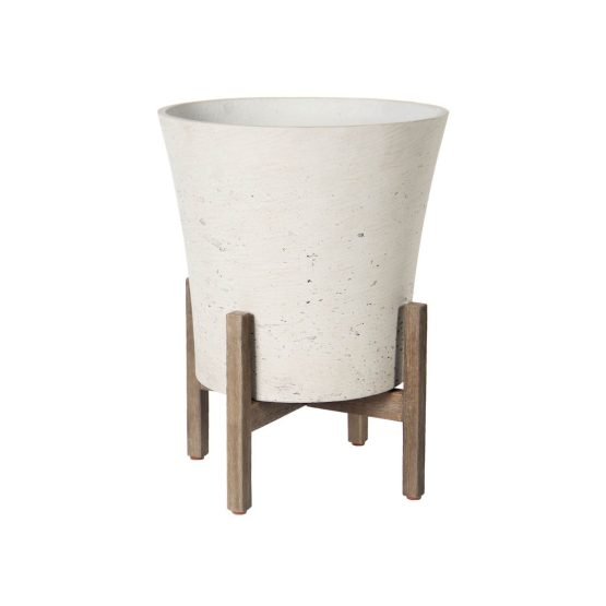 Patio Tapered Medium Standing Pot - Cement Grey