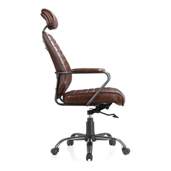 EXECUTIVE OFFICE CHAIR LEATHER DARK BROWN - Image 3