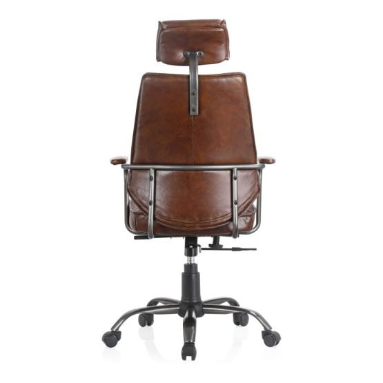 EXECUTIVE OFFICE CHAIR LEATHER DARK BROWN - Image 4