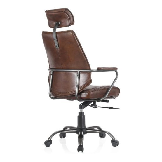 EXECUTIVE OFFICE CHAIR LEATHER DARK BROWN - Image 5
