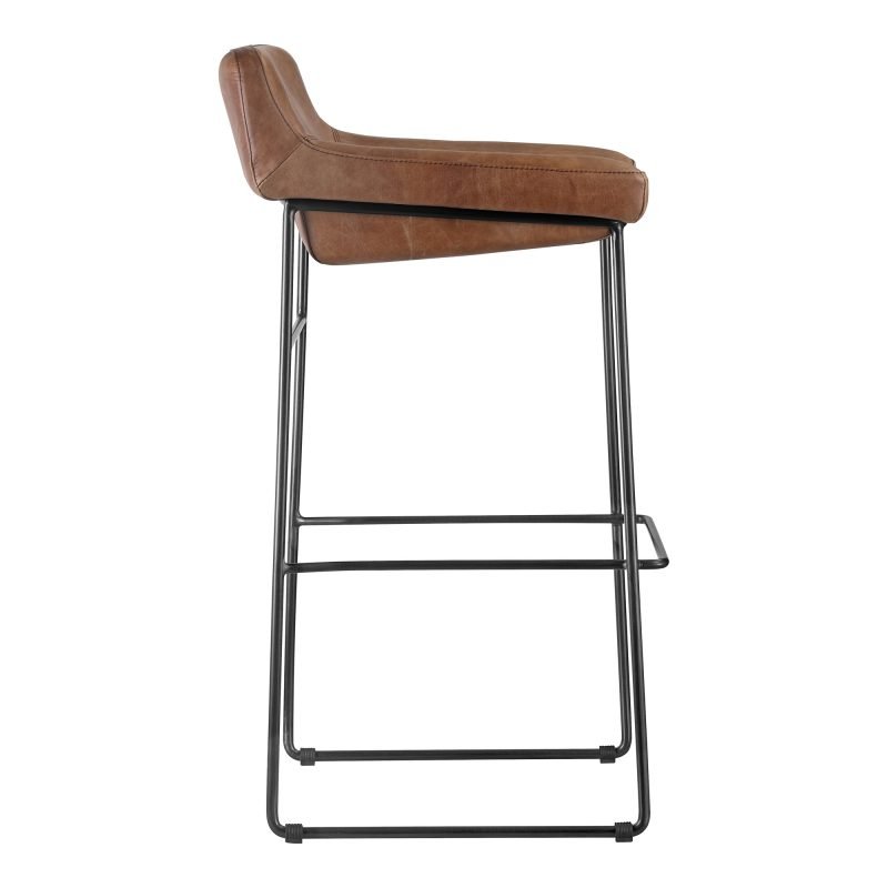 STARLET BARSTOOL OPEN ROAD BROWN LEATHER - SET OF TWO CAPPUCCINO - Image 3