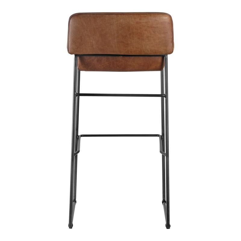 STARLET BARSTOOL OPEN ROAD BROWN LEATHER - SET OF TWO CAPPUCCINO - Image 4