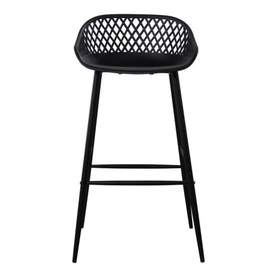 PIAZZA OUTDOOR BARSTOOL - SET OF TWO BLACK