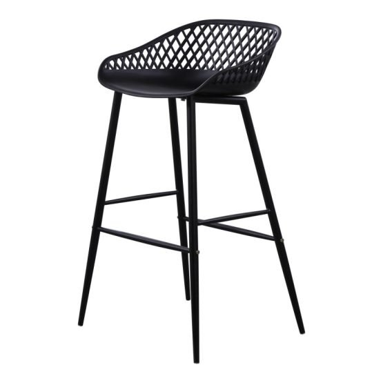 PIAZZA OUTDOOR BARSTOOL - SET OF TWO BLACK - Image 2