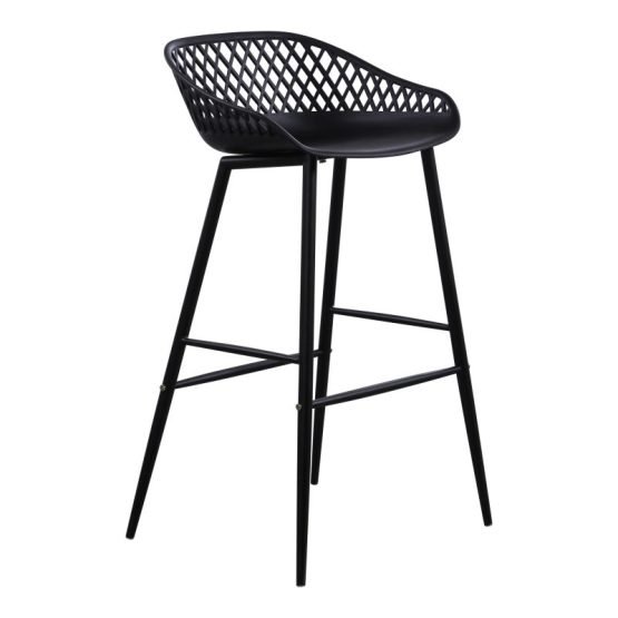 PIAZZA OUTDOOR BARSTOOL - SET OF TWO BLACK - Image 3