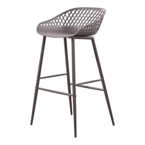 PIAZZA OUTDOOR BARSTOOL - SET OF TWO GREY - Image 2