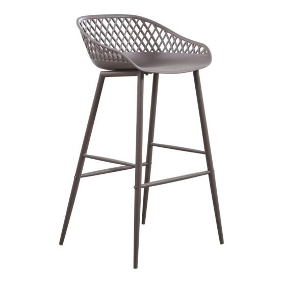 PIAZZA OUTDOOR BARSTOOL - SET OF TWO GREY - Image 3