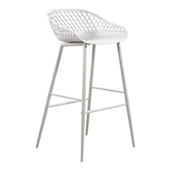 PIAZZA OUTDOOR BARSTOOL - SET OF TWO WHITE - Image 2