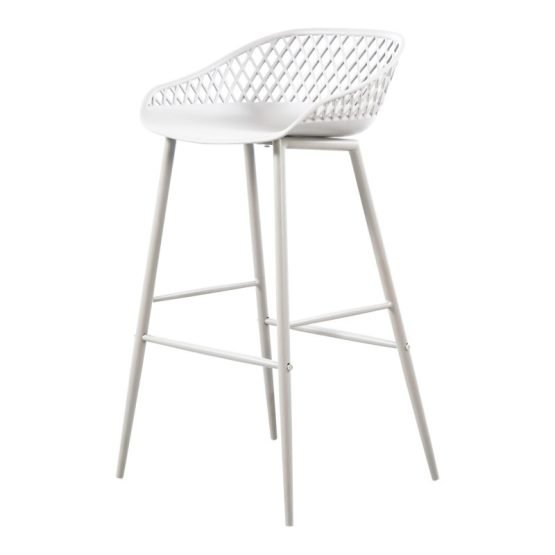 PIAZZA OUTDOOR BARSTOOL - SET OF TWO WHITE - Image 3