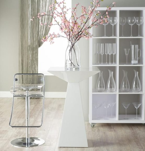 Tad Bar Table in High Gloss White - Image 11