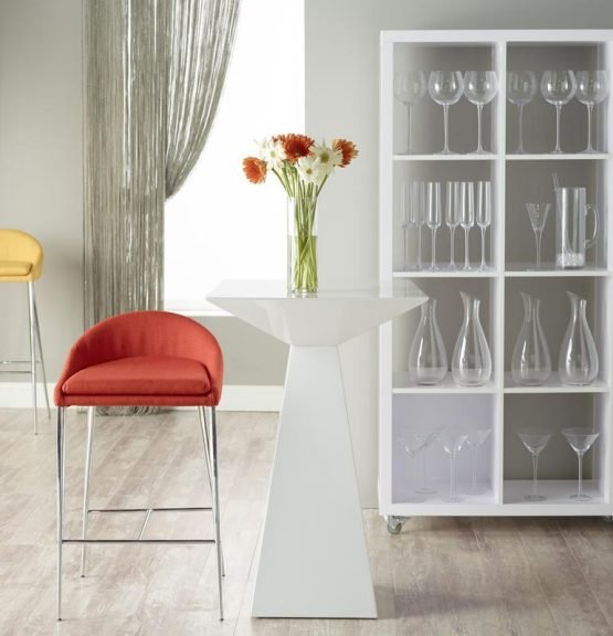 Tad Bar Table in High Gloss White - Image 12