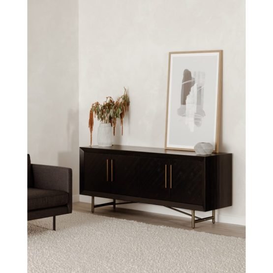 SICILY 4 DOOR SIDEBOARD BLACK - Image 8