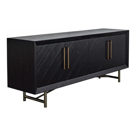 SICILY 4 DOOR SIDEBOARD BLACK - Image 2