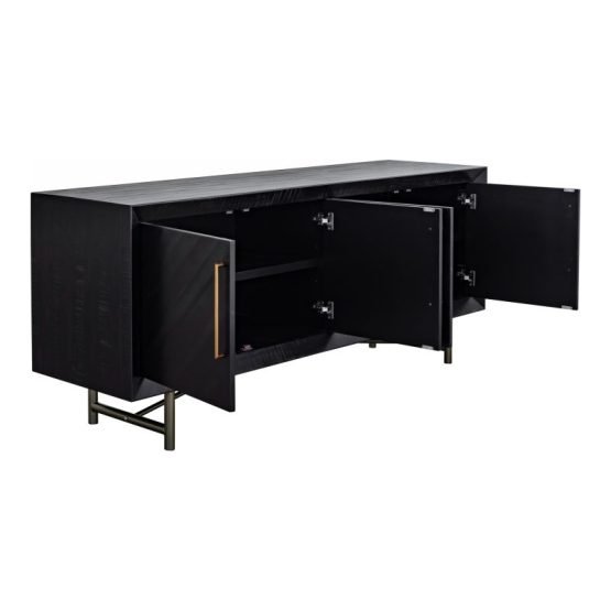 SICILY 4 DOOR SIDEBOARD BLACK - Image 4