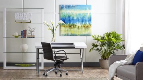 Axel Low Back Office Chair in Black with Aluminum Base - Image 5
