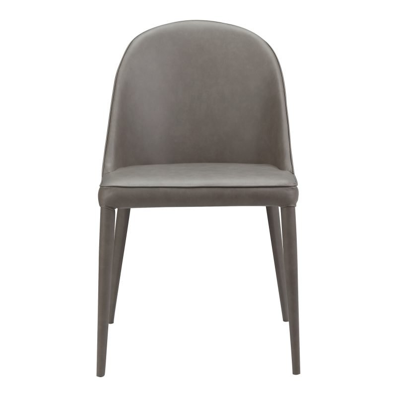 BURTON DINING CHAIR GREY VEGAN LEATHER - SET OF TWO DARK GREY