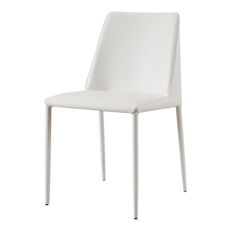 NORA DINING CHAIR VEGAN LEATHER - SET OF TWO WHITE - Image 2
