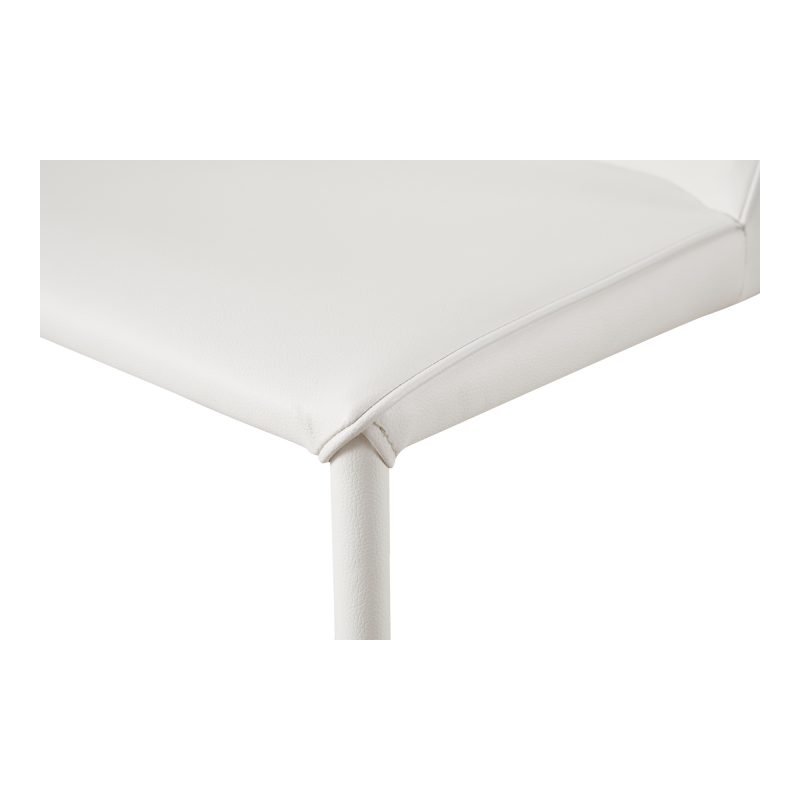 NORA DINING CHAIR VEGAN LEATHER - SET OF TWO WHITE - Image 5
