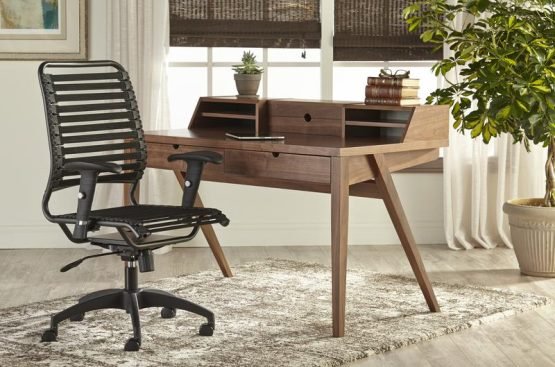 Baba Flat High Back Office Chair in Black with Graphite Black Frame and Black Base - Image 8