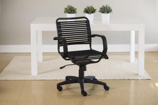 Bungie Flat Mid Back Office Chair in Black with Graphite Black Frame and Black Base - Image 6