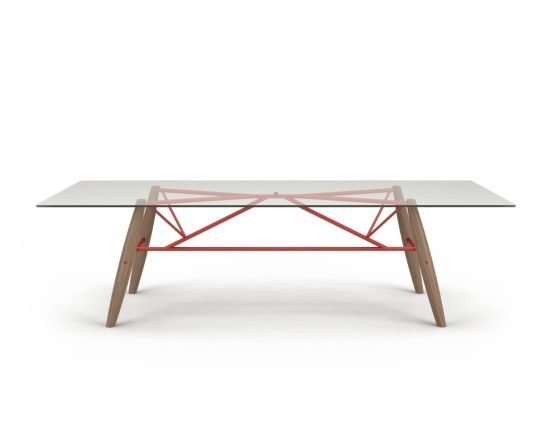 Connection LARGE GLASS TOP DINING TABLE