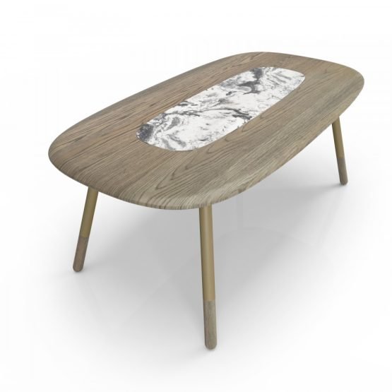KOVAL 78'' DINING TABLE WITH NATURAL STONE - Image 2