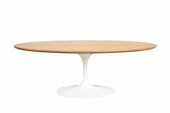 TRUMPET Oval Coffee Table Wood Top