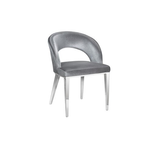 SEQUOIA Dining Chair GY-DC-8094 Grey Velvet w/ Steel base